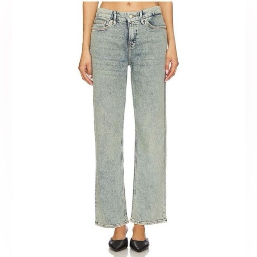 Good American Good 90s Petite Jeans‎ Blue690 14/32 Cropped Stretch Denim Revolve